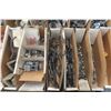 Image 6 : Pallet Lot Including Trailer Hitch Plug, Nuts and Bolts, Clamps, Rebar and Battery Terminal.