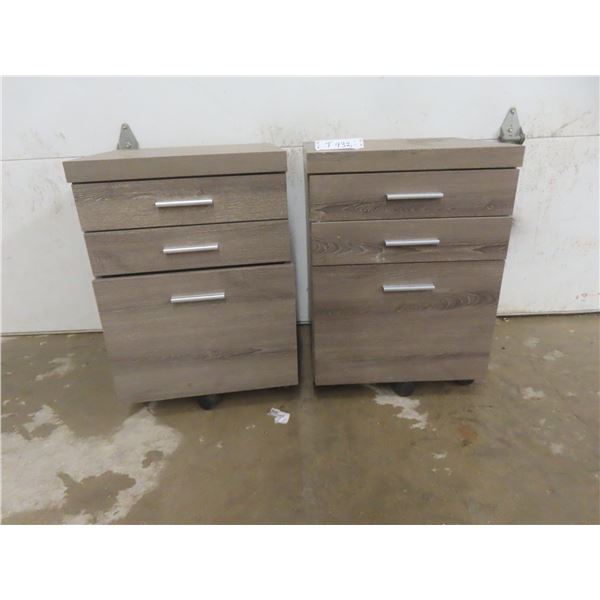 2 Rolling Office Cabinets 25 1/2" X 18" X 18"