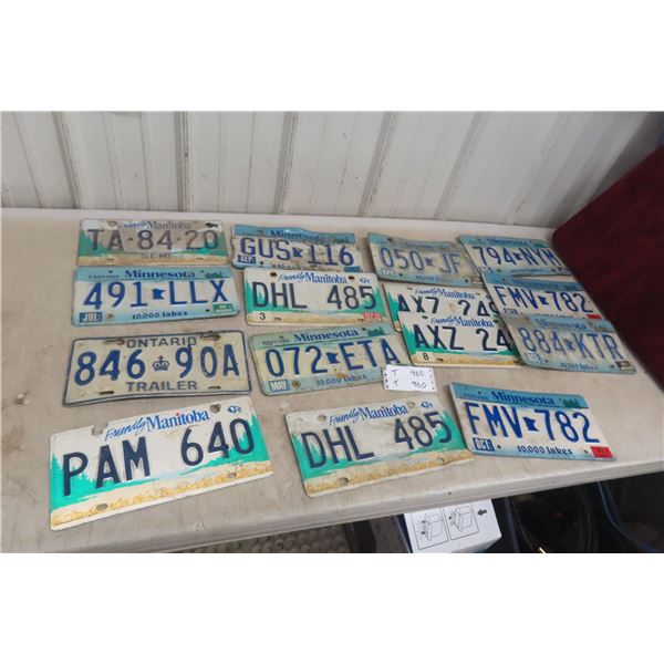15 License Plates (MB and Minnesota).