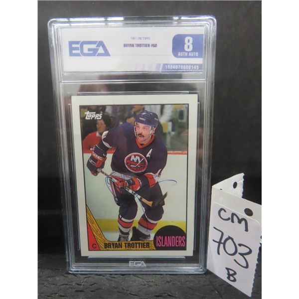 Graded Signed Bryan Trottier Card