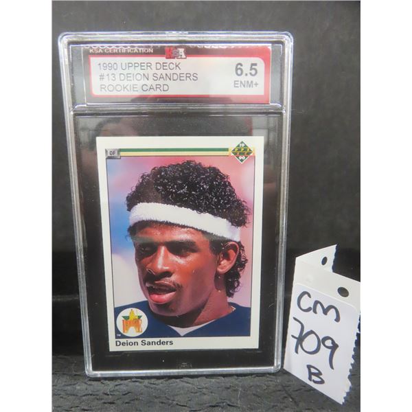 Graded Deion Sanders Rookie Baseball Card