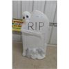 Image 1 : Vintage 27" Blow Mold Tombstone Halloween Display With Skeleton And Rats