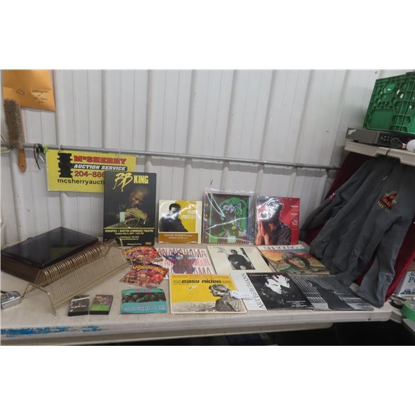 Vintage Cassette And Record LP Holders Plus Vintage Records