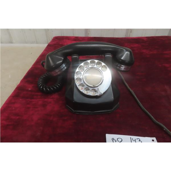 Antique Bakelite Art Deco Rotary Monophone Telephone Canada Chrome Detail No Cracks To Bakelite