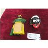 Image 1 : Antique Original Black Americana Wall Mount Notepad Excellent Condition And Black Face Ceramic Asht