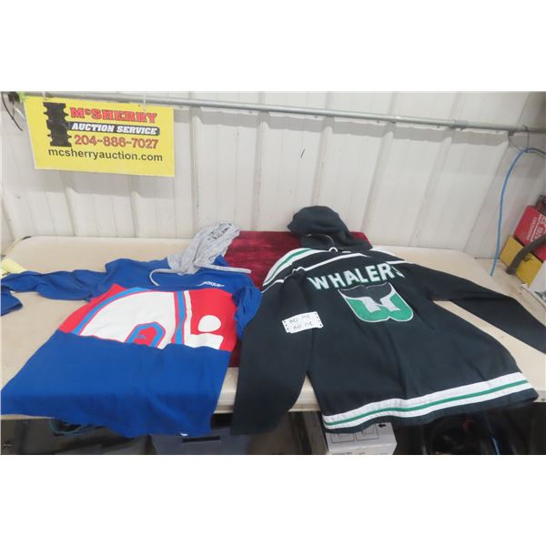 Vintage Hartford Whalers Jersey Sweatshirt And Quebec Nordiques Light Hoodie Both Men's Large