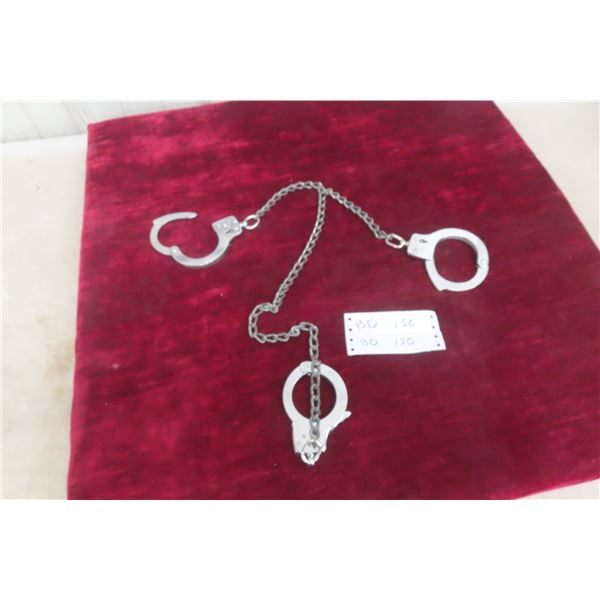 Vintage Prison Escort Handcuffs No Key