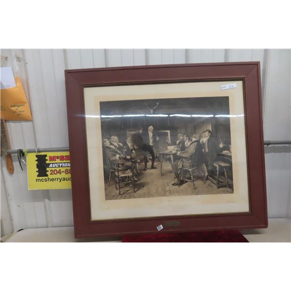 Large Walter Dendy Sadler 'Chorus' Antique Etching In Original Frame With Brass Presentation Plaque
