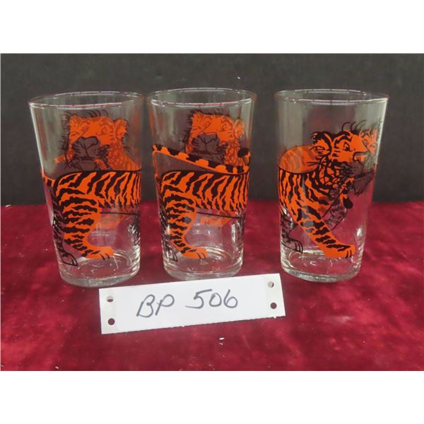 3 Vintage 1960s Esso Glasses – Put a Tiger in Your Tank – Made by Federal Glass