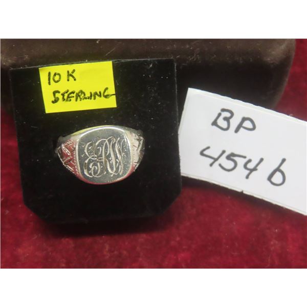 Ring in Case Marked 10K + Sterling – 9.27 g