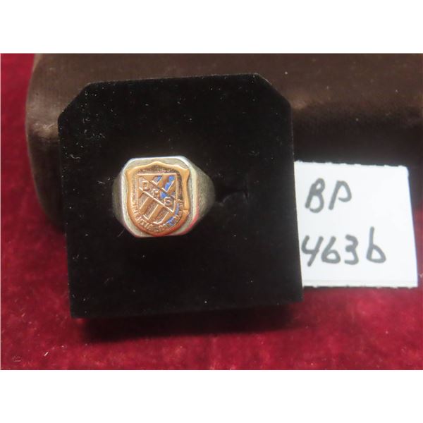 High School Ring in Box Marked Sterling Gold Filled – 6.81 g