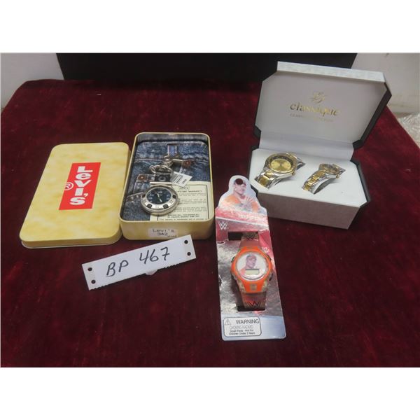 Levi's Watch in Tin Box – Pair of Watches – Rare John Cena WWE Watch