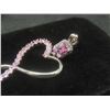 Image 4 : New Platinum Plated 1.0 ct Each Emerald Cut Pink Simulated Diamond (CZ) Heart Dangle Earrings