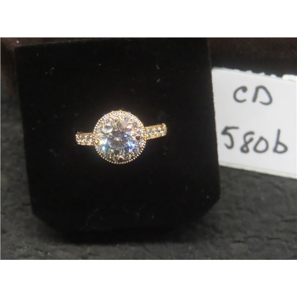 New 18K Gold Plated 1.0 ct Simulated Diamond (CZ) Luxury Ring Sz 7.5