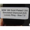 Image 9 : New 18K Gold Plated 1.0 ct Simulated Diamond (CZ) Luxury Ring Sz 7.5