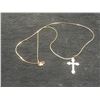 Image 4 : New 18K Gold Plated 30.0 mm Simulated Diamond (CZ) Cross Necklace Chain 19" Long