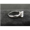 Image 3 : New 925S Oval Cut Simulated Diamond (CZ) Twist Ring Sz 8 Mounted in 925 Sterling Silver w/ White Go