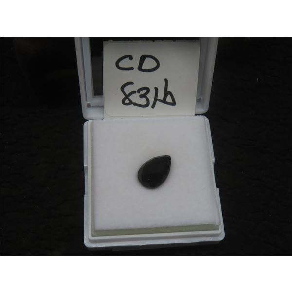 3.4 ct Natural Black Onyx Pear Cut 8.1 x 12.2 mm