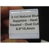 Image 5 : 3.1 ct Natural Blue Sapphire Heat Treated Oval Cut 6.9 x 10.4 mm