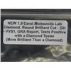 Image 8 : New 1.0 Carat Moissanite Lab Diamond Round Brilliant Cut GH-VVS1, GRA Report, Tests Positive with D