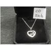 Image 1 : New Platinum Plated 22.0 Mm Simulated Diamond (CZ) Mom Heart Necklace Adjustable 16–18" Long