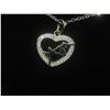 Image 5 : New Platinum Plated 22.0 Mm Simulated Diamond (CZ) Mom Heart Necklace Adjustable 16–18" Long
