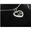 Image 6 : New Platinum Plated 22.0 Mm Simulated Diamond (CZ) Mom Heart Necklace Adjustable 16–18" Long