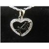 Image 7 : New Platinum Plated 22.0 Mm Simulated Diamond (CZ) Mom Heart Necklace Adjustable 16–18" Long