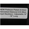 Image 9 : New Platinum Plated 22.0 Mm Simulated Diamond (CZ) Mom Heart Necklace Adjustable 16–18" Long