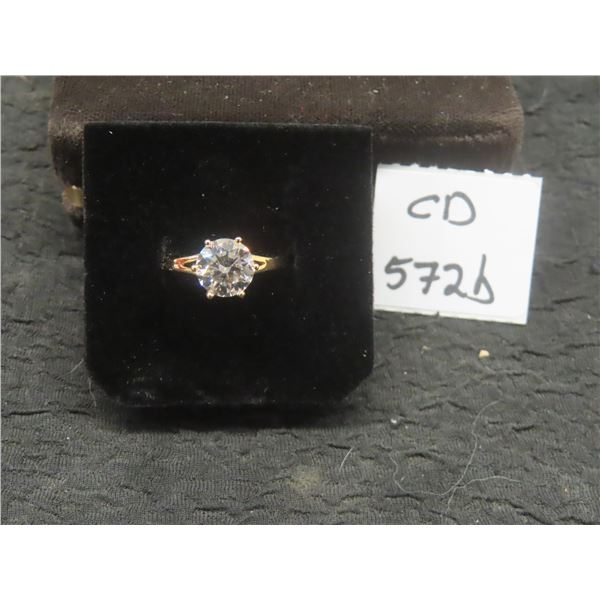 New 18K Gold Plated 2.0 Ct Simulated Diamond (CZ) Solitaire Ring Size 6.0