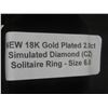Image 9 : New 18K Gold Plated 2.0 Ct Simulated Diamond (CZ) Solitaire Ring Size 6.0