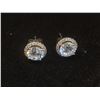 Image 3 : New 18K Gold Plated 2.0 Ct Each Simulated Diamond (CZ) Halo Stud Earrings