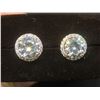 Image 5 : New 18K Gold Plated 2.0 Ct Each Simulated Diamond (CZ) Halo Stud Earrings
