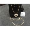 Image 2 : New 18K Gold Plated 25.0 Mm Simulated Diamond (CZ) Heart Cluster Necklace Chain 19" Long
