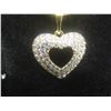 Image 6 : New 18K Gold Plated 25.0 Mm Simulated Diamond (CZ) Heart Cluster Necklace Chain 19" Long