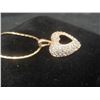 Image 7 : New 18K Gold Plated 25.0 Mm Simulated Diamond (CZ) Heart Cluster Necklace Chain 19" Long