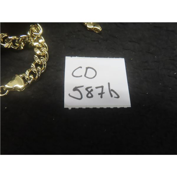 New 14K Gold Plated 8.0 Mm Cuban Link Necklace 18" Long