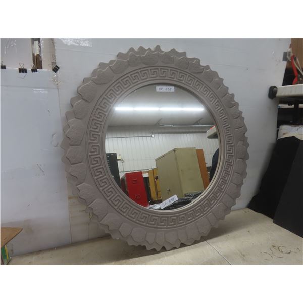 Framed Round Mirror 35" Diameter