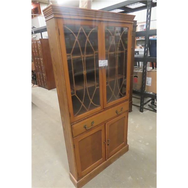 Corner China Cabinet, 32" X 65" X 19 1/2"