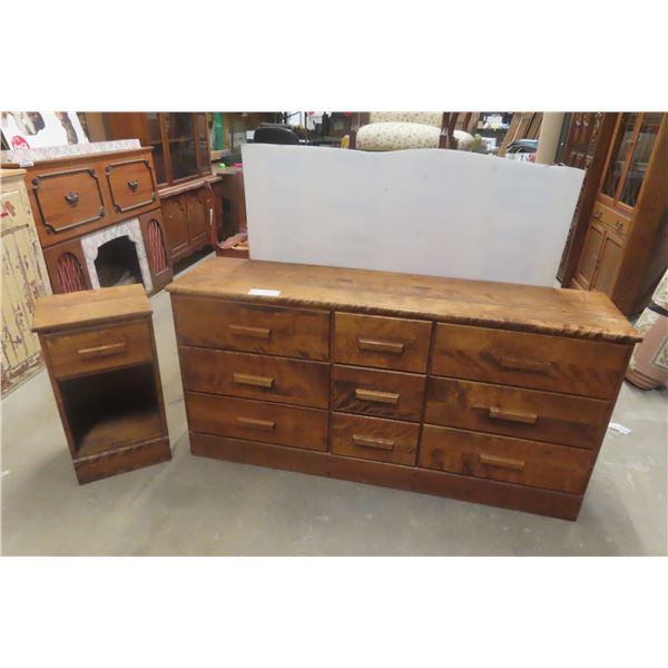 9-Drawer Dresser (61 1/2" X 16" X 29 1/2") With Matching Nightstand (12 1/2" X 15" X 26 1/2")