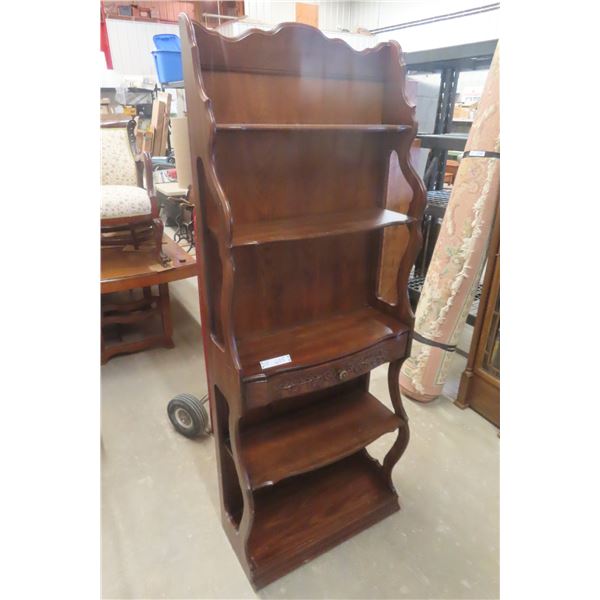 5-Tier Whatnot Shelf With Drawer, 30" X 77" X 13 1/2"