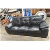 Image 1 : Leather/Leather Style Couch, 80" Wide