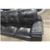 Image 2 : Leather/Leather Style Couch, 80" Wide