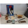Image 1 : Thermometer With Red River Mutual Advertising, Metal Phone Number Index, Vase, Wood Cannon And More