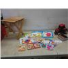 Image 1 : Fold Up Wood Stool, RC Tractor Missing Rubber Front Wheels, Kids Activity Books & Learning Cards