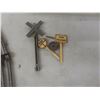 Image 4 : Model Train Pieces Track, 4 Cars, Signs And More