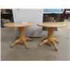 Image 1 : 2 Oak Pedestal Side Tables 19 x 26 x 20