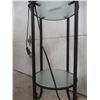 Image 5 : Black Metal Free Standing Lamp 69" High w/ 3 Glass Shelves
