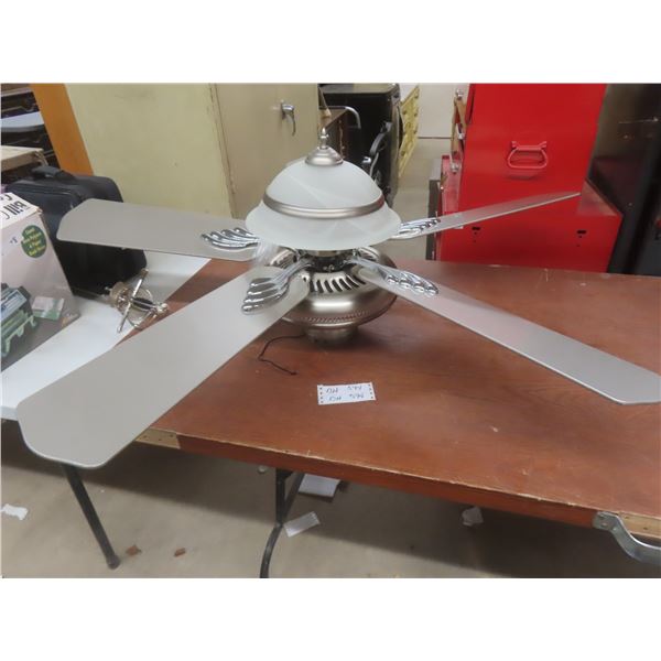 Brushed Stainless Finish Ceiling Fan w/ Light