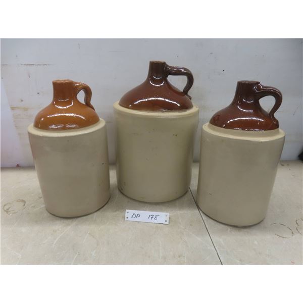 3 Stoneware Finger Crocks